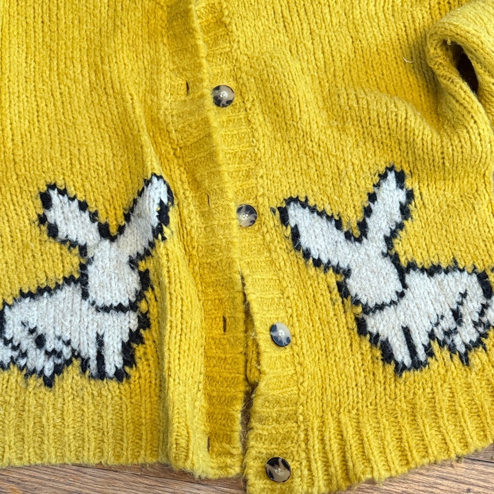 Anthropologie Maeve Bunny Slope Yellow Cardigan - Picture 4 of 5